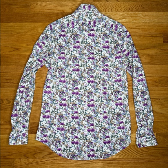 Lilac Men's Samuel Slim Fit Long Sleeve Floral Print Button-Front Shirt - Picture 4 of 5